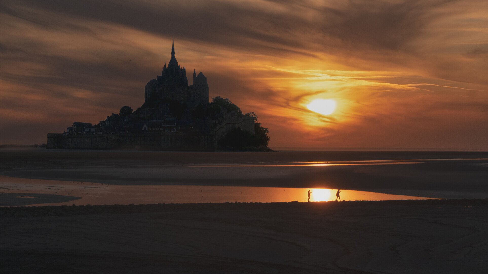 Saint Michel Coucher de Soleil mont saint-michel