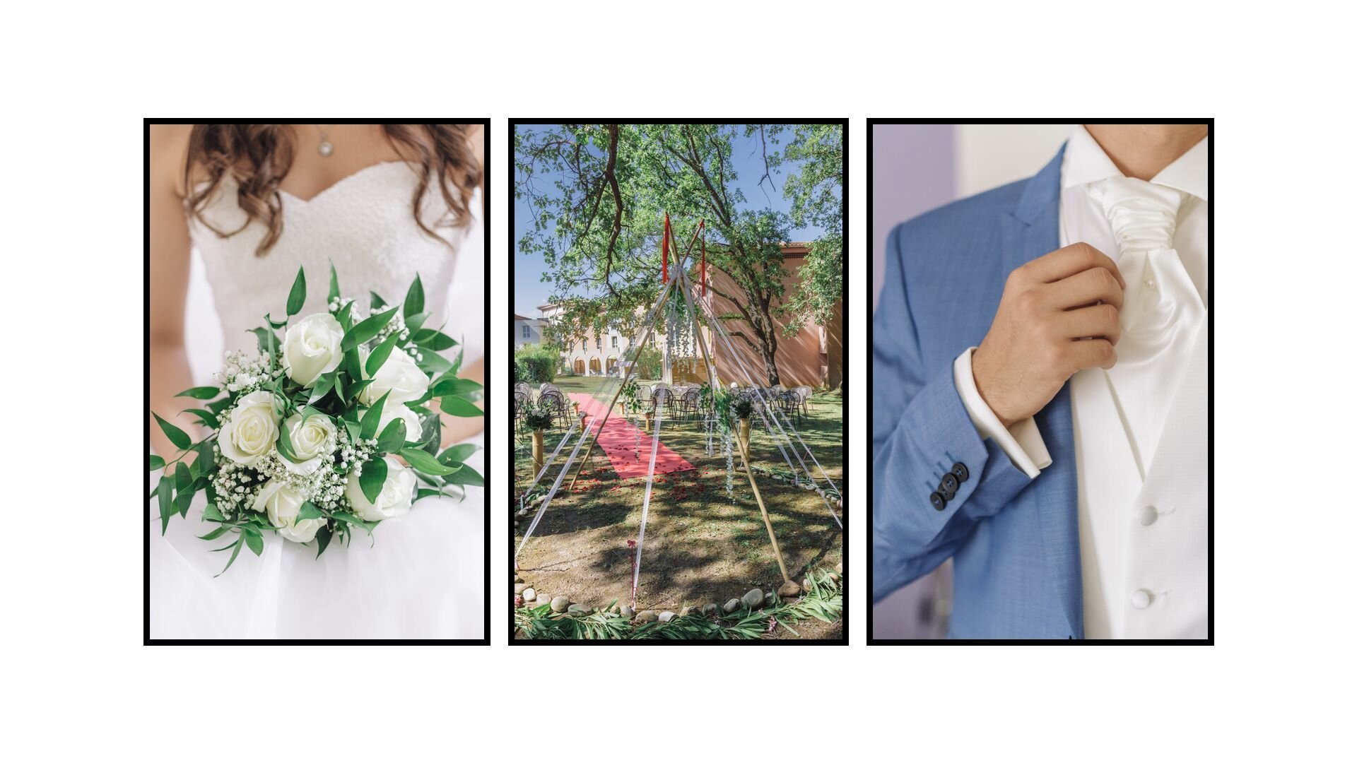Services de photographie - Mariages - Le Couple Bride and Groom bouquet
